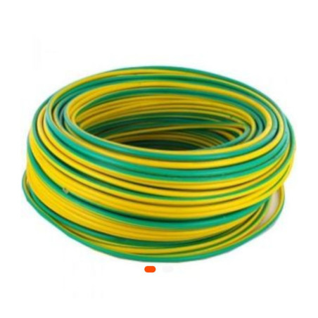 Câble électrique TH 10 mm² Jaune/Vert – Vendu au mètre linéaire (Plasticable)