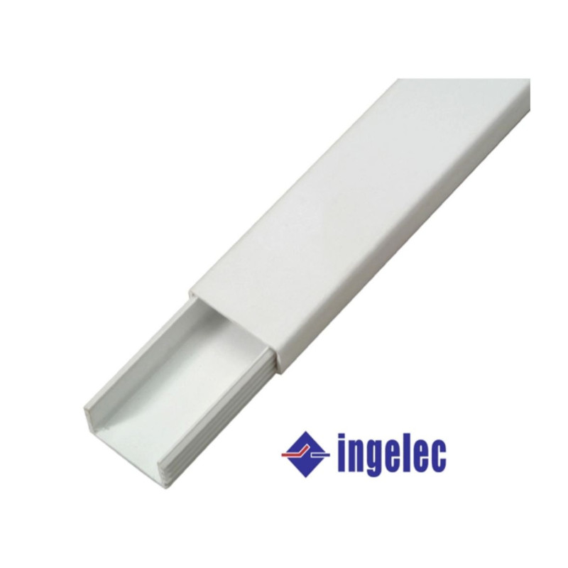 Moulure électrique INGELEC 40x16 mm – 1 canal – Autoadhésive – Longueur 1 mètre
