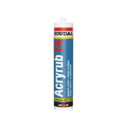 Mastic Acrylique 300ml Blanc Acryrub F4 Soudal ISOLO006 – Joint étanche et résistant