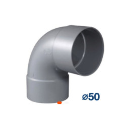 Coude PVC 90° Ø50 – Raccord coudé robuste pour plomberie et évacuation