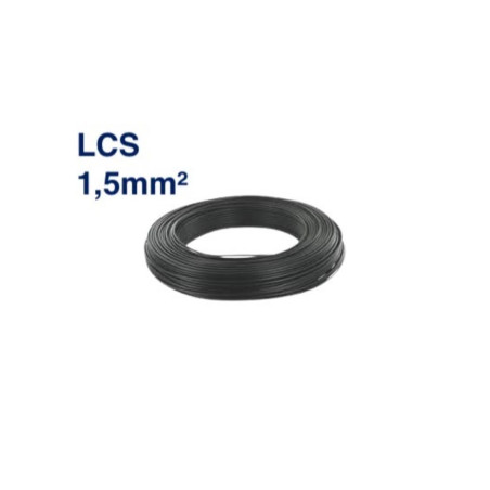 Câble Électrique TH 1,5 mm² – 100 Mètres – Noir – LCS