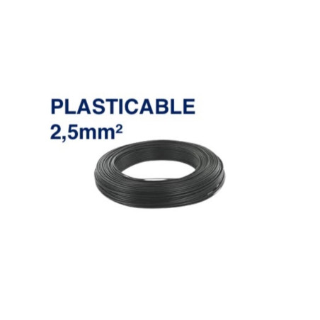 Câble Électrique TH 2,5 mm² – 100 Mètres – Noir – PLASTICABLE