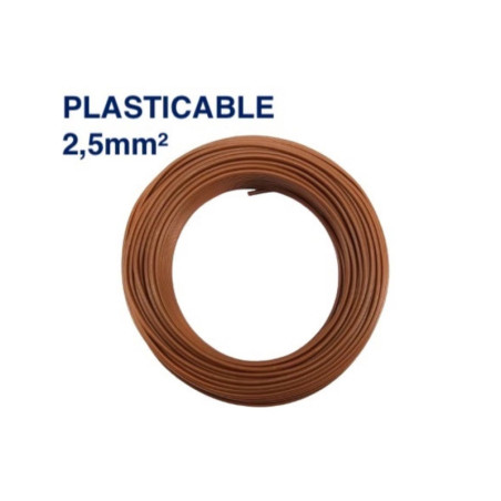 Câble Électrique TH 2,5 mm² – 100 Mètres – Marron – Plasticable